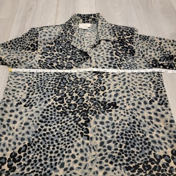 VINTAGE Voir Collection 90s Animal Print Blouse Size XL - Picture 5 of 9